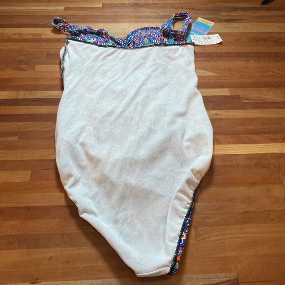 Swim Solutions Women's Tummy-Control Shirred One-Piece Swimsuit,12 - Picture 4 of 12